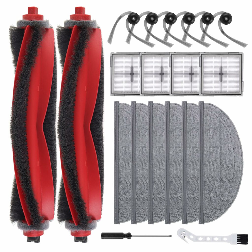 Accessory Replacement Compatible with Roborock Q10 S5/Q10 S5+ Plus Robot Vacuum Cleaner, 2 Main Brushes, 4 Filters, 4 Side Brushes, 6 Mop Wipes