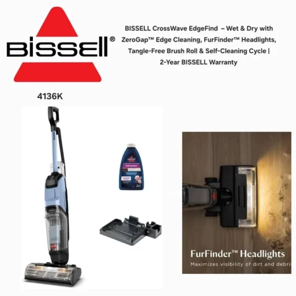 جارو برقی و زمین شوی بیسل مدل (4136K) Bissell CrossWave Edge Find - گارانتی شرکتی بیسل ایرانیان - تصویر 3