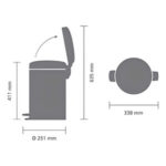 سطل زباله برابانتیا مدل BRABANTIA Pedal Bin  گنجایش 12 لیتر