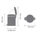 سطل زباله برابانتیا مدل BRABANTIA Pedal Bin  گنجایش 5 لیتر