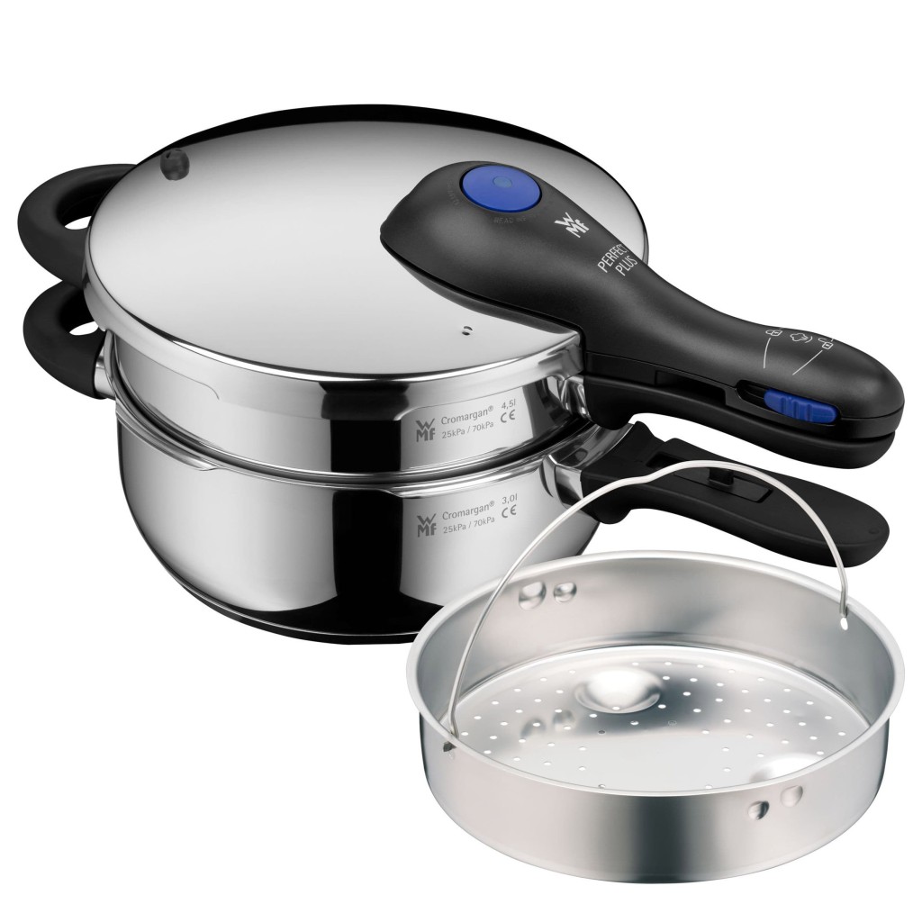 زودپز دو قلو دبلیو ام اف مدل WMF PERFECT Plus گنجایش 3 و 4.5 لیتر به همراه بخارپز