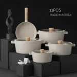 سرویس قابلمه 11 پارچه برند Neoflame مدل FIKA رنگ کرم