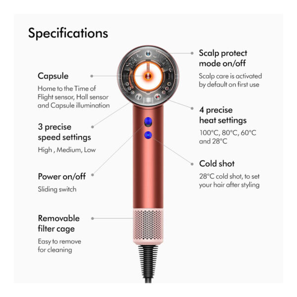 سشوار دایسون مدل Dyson Supersonic Nural HD16 Ceramic Patina/Topaz - تصویر 4